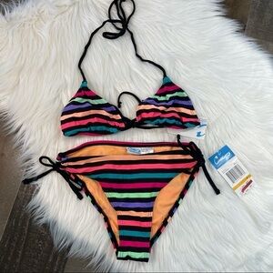 NWT California Waves Triangle Bikini Set Small